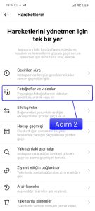 android ve ios toplu fotoğraf silme Instagram