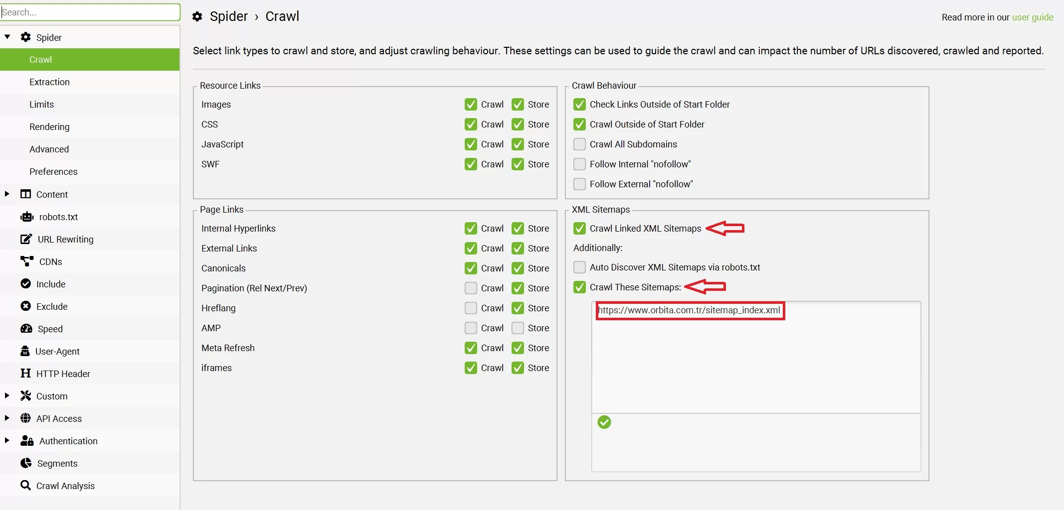 Screaming Frog XML Sitemaps