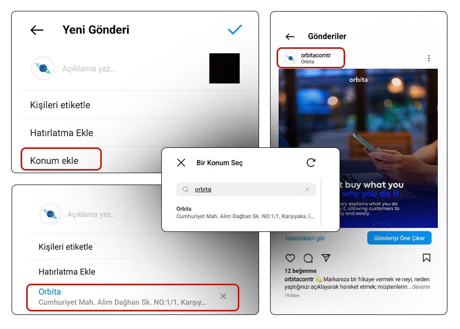 instagram gönderilerine konum ekleme