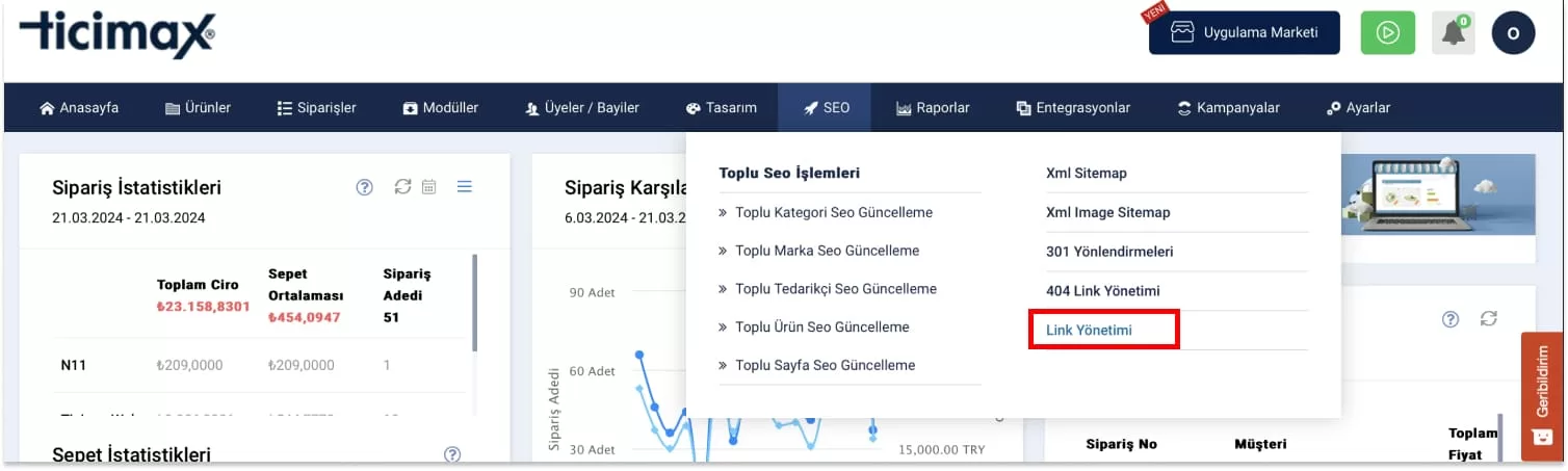 Ticimax Link Yönetimi